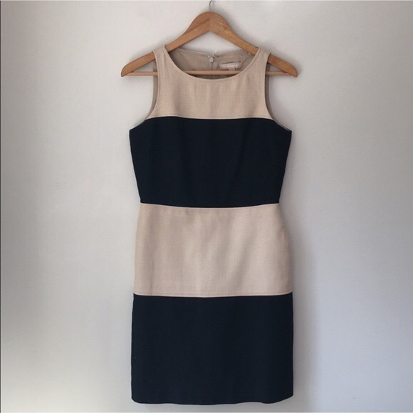 BR Textured Woven Color block Sheath Dress - Picture 2 of 3